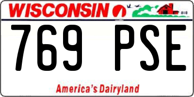 WI license plate 769PSE