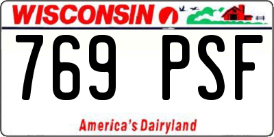 WI license plate 769PSF