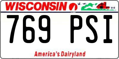 WI license plate 769PSI