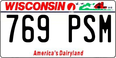 WI license plate 769PSM