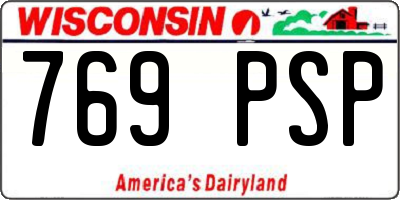 WI license plate 769PSP