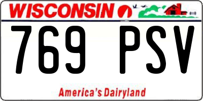 WI license plate 769PSV