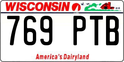 WI license plate 769PTB
