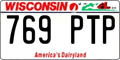 WI license plate 769PTP