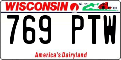 WI license plate 769PTW