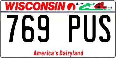 WI license plate 769PUS