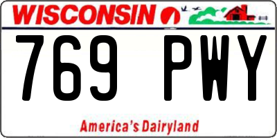 WI license plate 769PWY