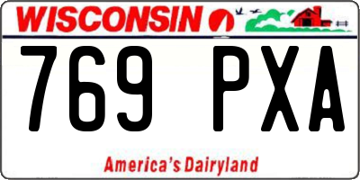 WI license plate 769PXA