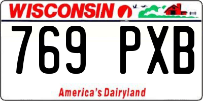 WI license plate 769PXB