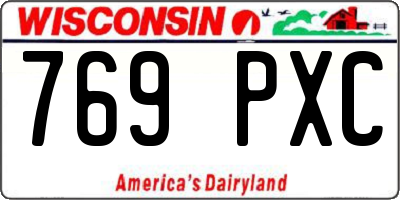 WI license plate 769PXC