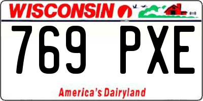 WI license plate 769PXE