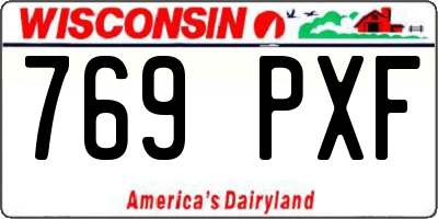WI license plate 769PXF