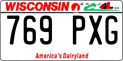 WI license plate 769PXG