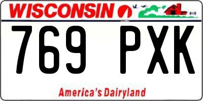 WI license plate 769PXK
