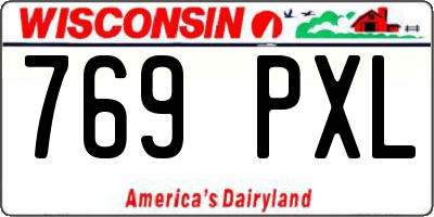 WI license plate 769PXL