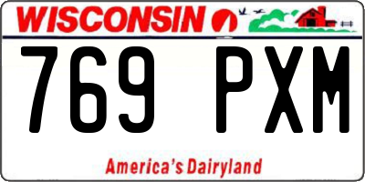WI license plate 769PXM