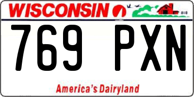 WI license plate 769PXN