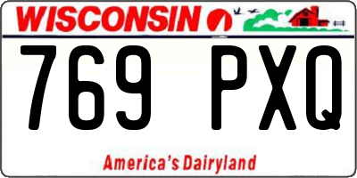 WI license plate 769PXQ