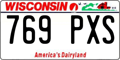 WI license plate 769PXS