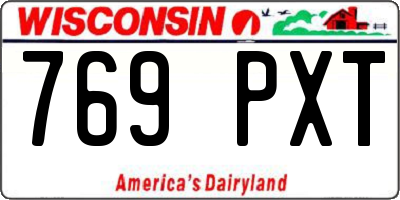 WI license plate 769PXT