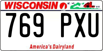 WI license plate 769PXU
