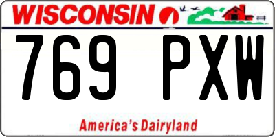 WI license plate 769PXW