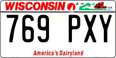 WI license plate 769PXY