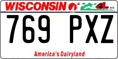 WI license plate 769PXZ