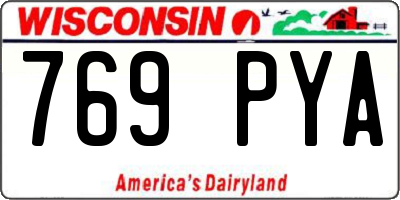 WI license plate 769PYA