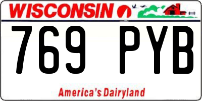 WI license plate 769PYB