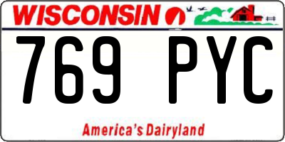 WI license plate 769PYC