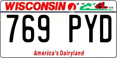 WI license plate 769PYD