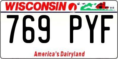 WI license plate 769PYF