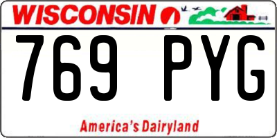 WI license plate 769PYG
