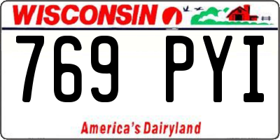 WI license plate 769PYI