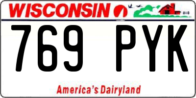 WI license plate 769PYK