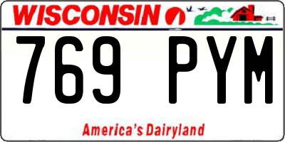 WI license plate 769PYM