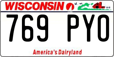 WI license plate 769PYO