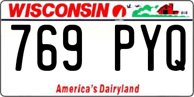 WI license plate 769PYQ