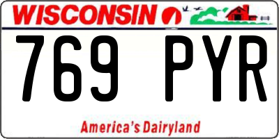 WI license plate 769PYR