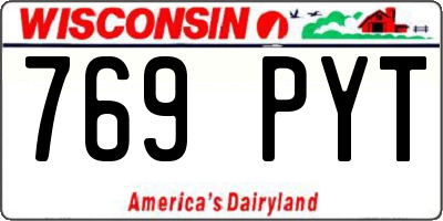 WI license plate 769PYT