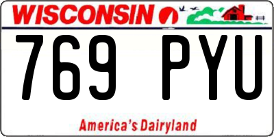WI license plate 769PYU