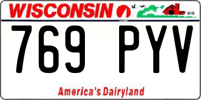 WI license plate 769PYV