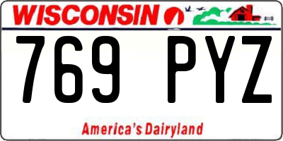 WI license plate 769PYZ