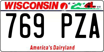 WI license plate 769PZA