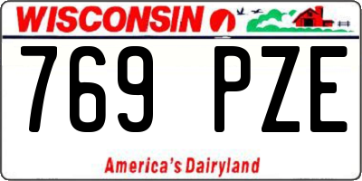 WI license plate 769PZE