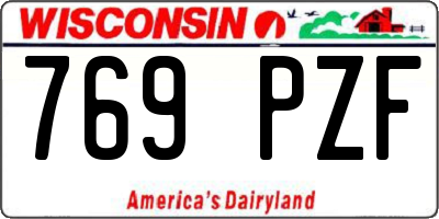 WI license plate 769PZF
