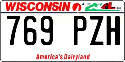 WI license plate 769PZH