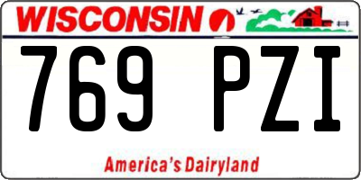 WI license plate 769PZI