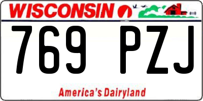 WI license plate 769PZJ